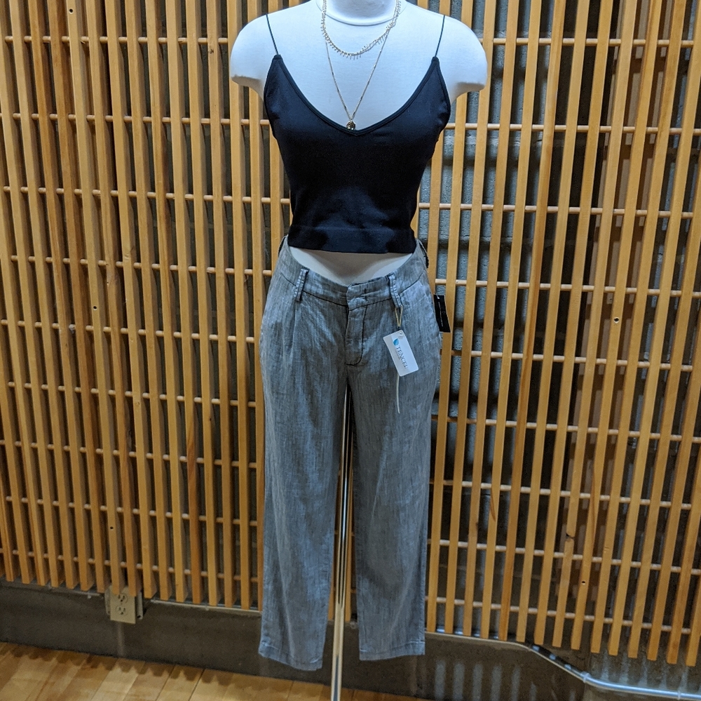 Grey Tencel Crop